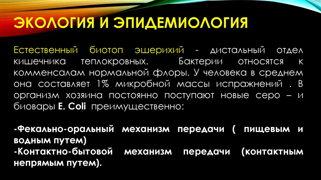 Экология и эпидемиология