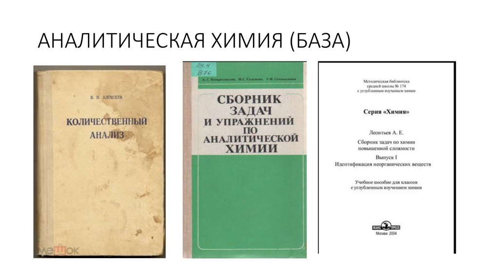 АНАЛИТИЧЕСКАЯ ХИМИЯ (БАЗА)