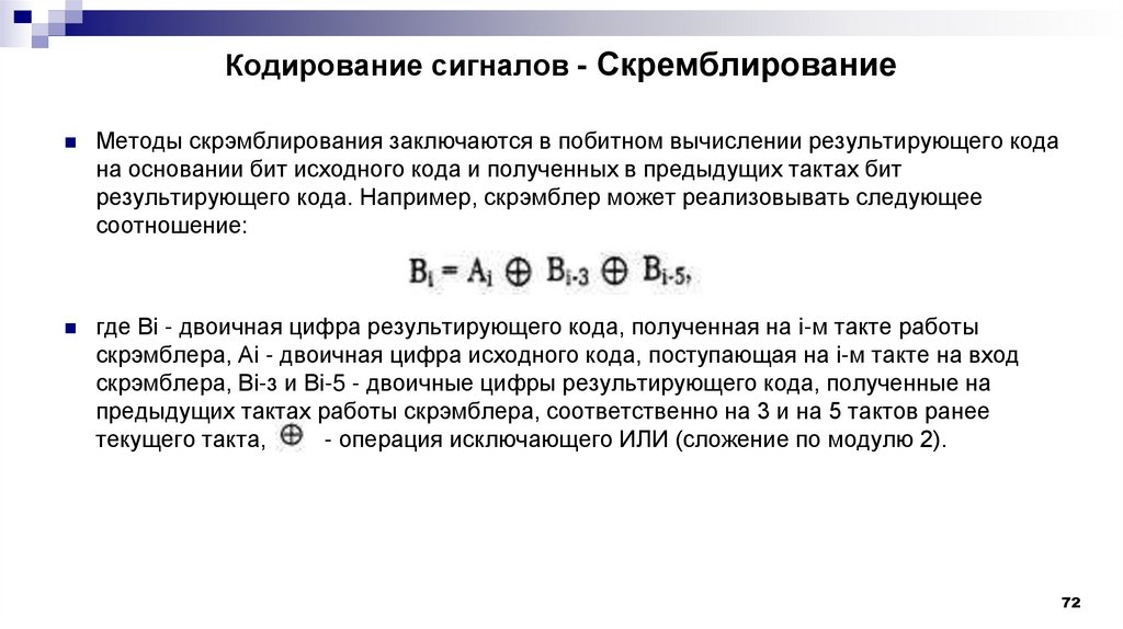 Кодирование сигналов - Скремблирование