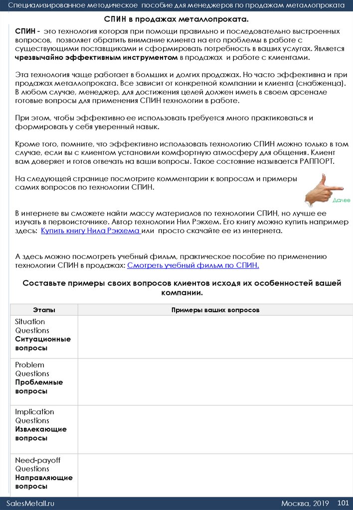 СПИН в продажах металлопроката.