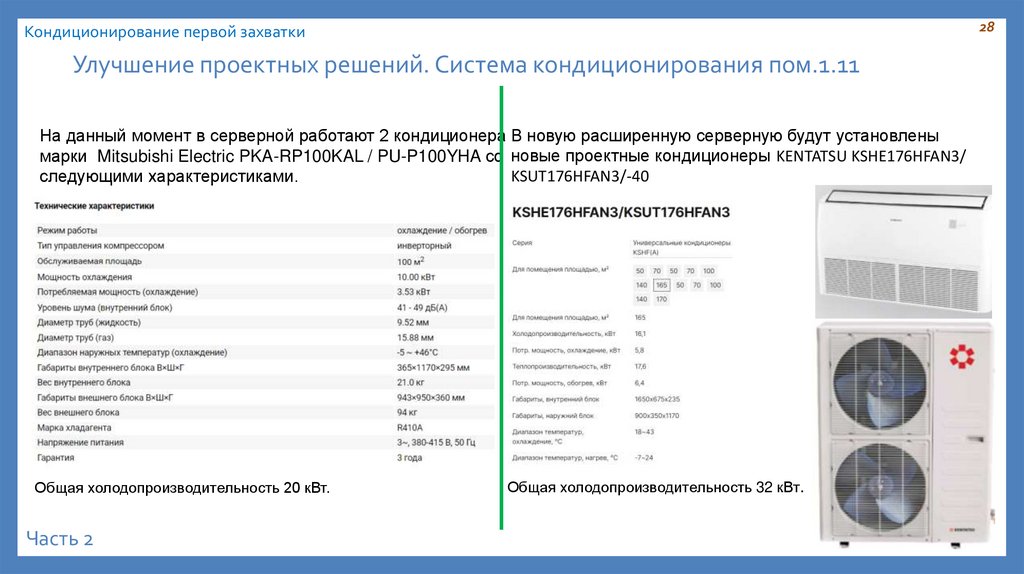 Улучшение проектных решений. Система кондиционирования пом.1.11