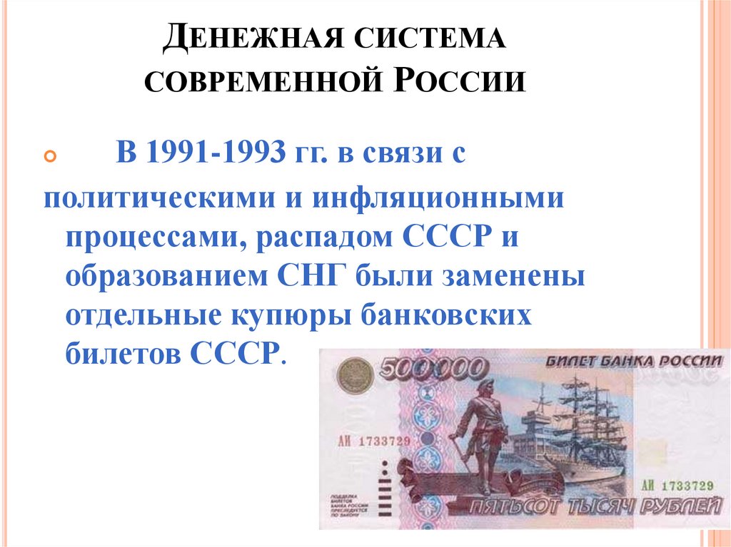 Денежная система современной России