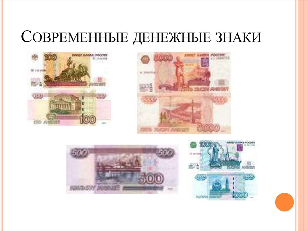 Современные денежные знаки