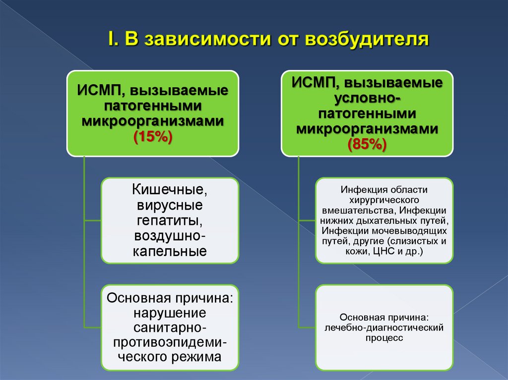 I. В зависимости от возбудителя