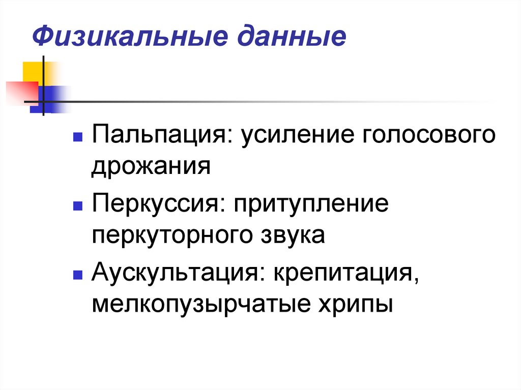 Физикальные данные