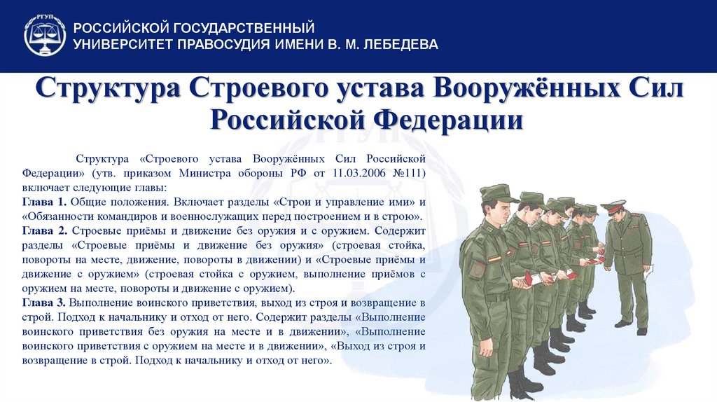 Структура Строевого устава Вооружённых Сил Российской Федерации