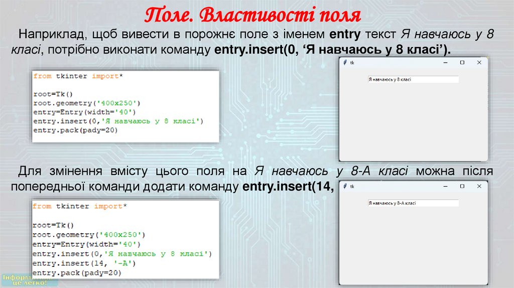 Поле. Властивості поля