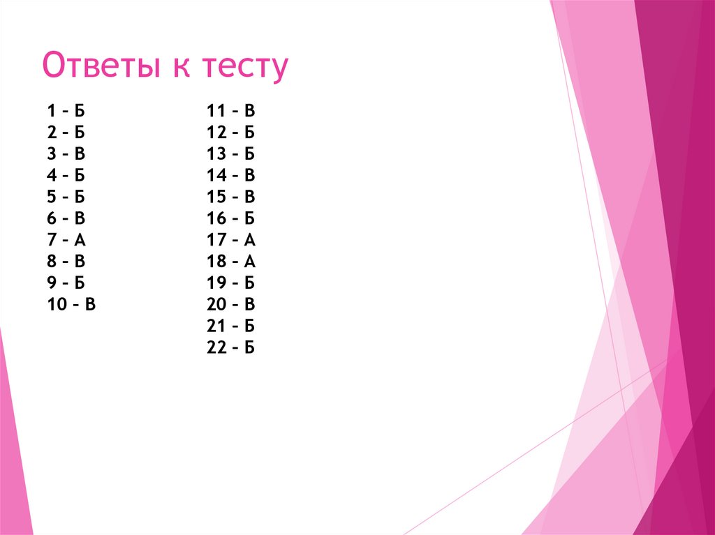 Ответы к тесту