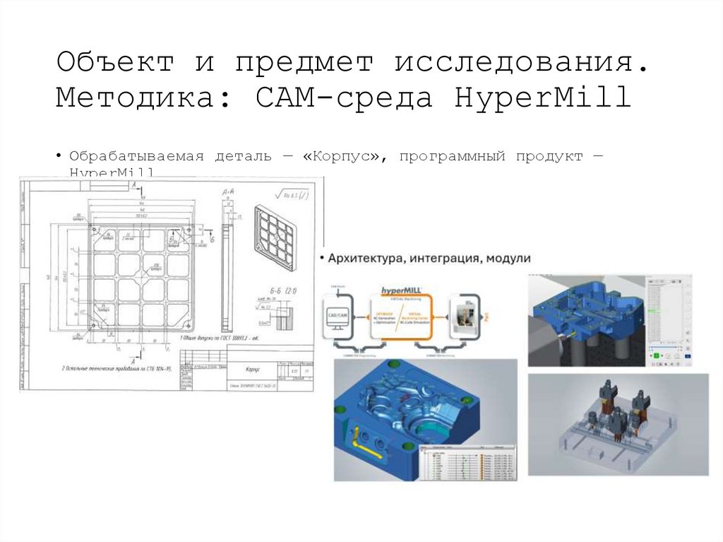 Объект и предмет исследования. Методика: CAM-среда HyperMill