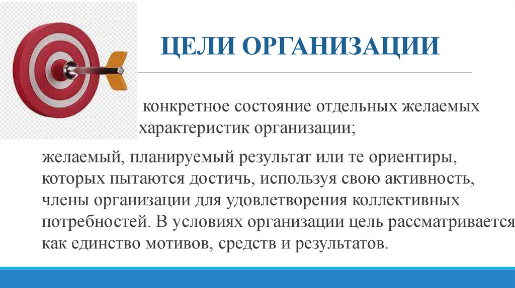 ЦЕЛИ ОРГАНИЗАЦИИ