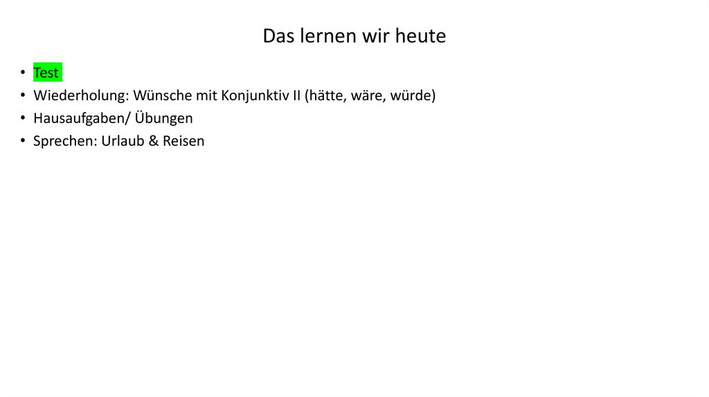 Das lernen wir heute