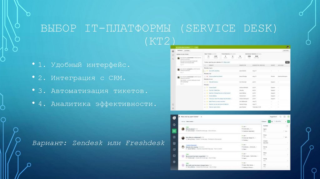 Выбор IT-платформы (Service Desk) (КТ2)
