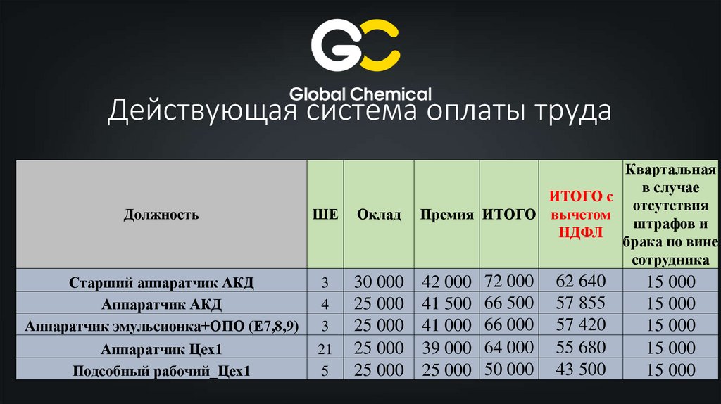 Действующая система оплаты труда