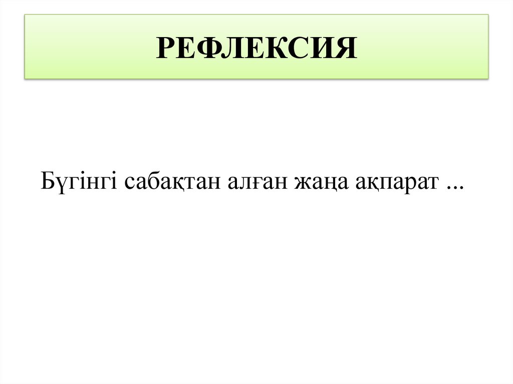 РЕФЛЕКСИЯ