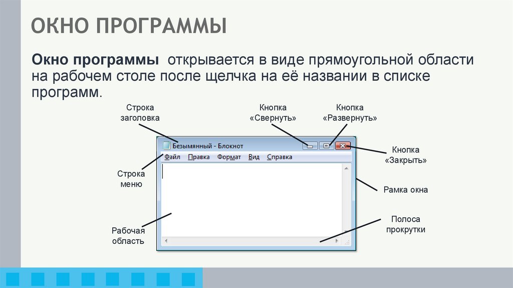 ОКНО ПРОГРАММЫ