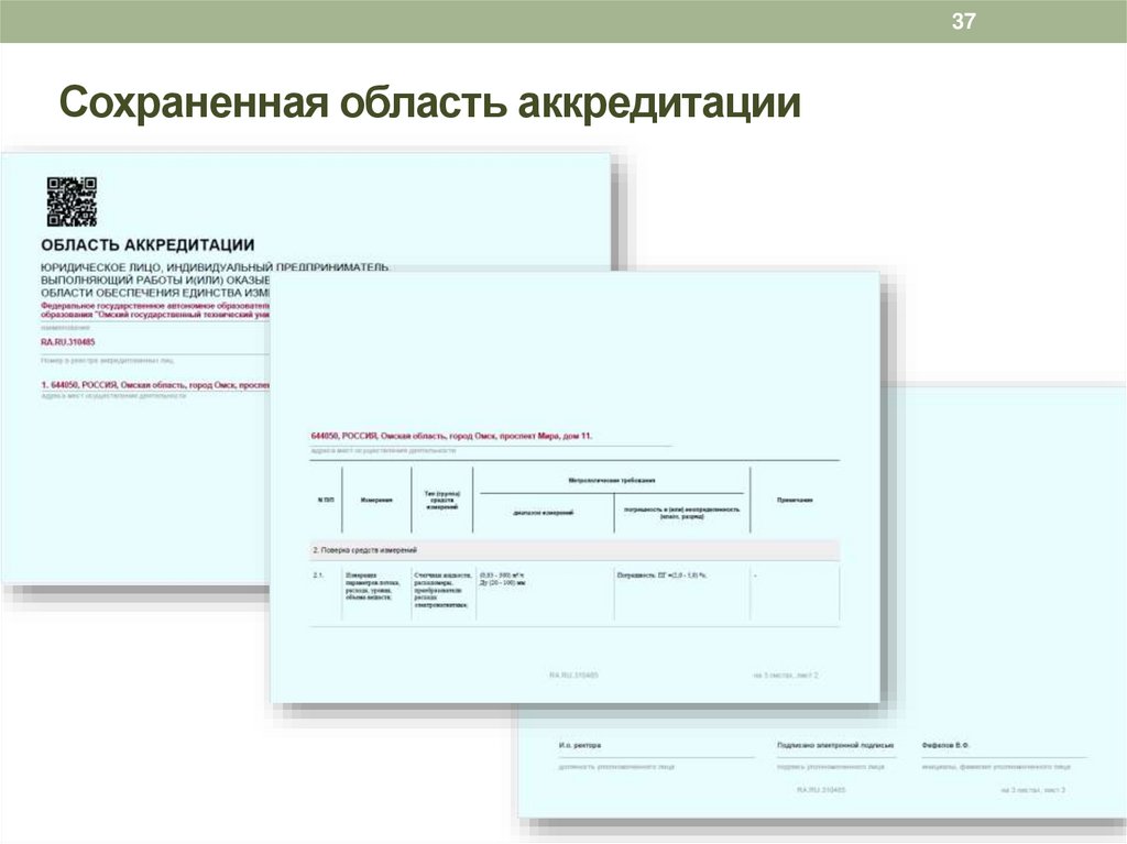 Сохраненная область аккредитации
