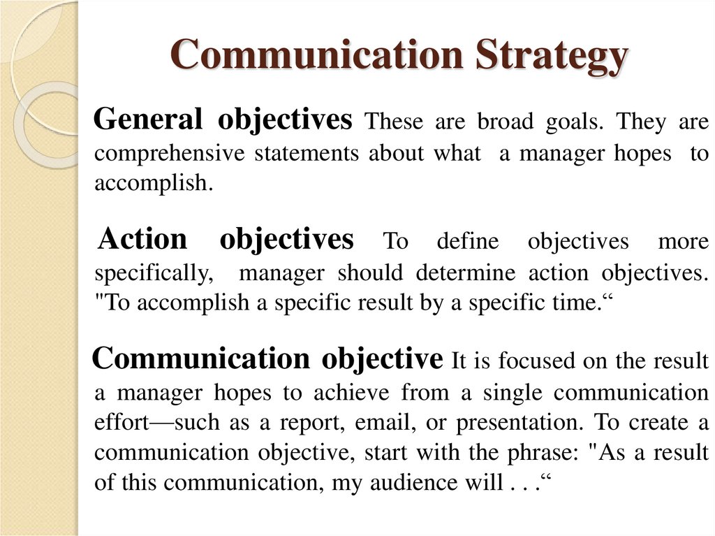 Communication Strategy