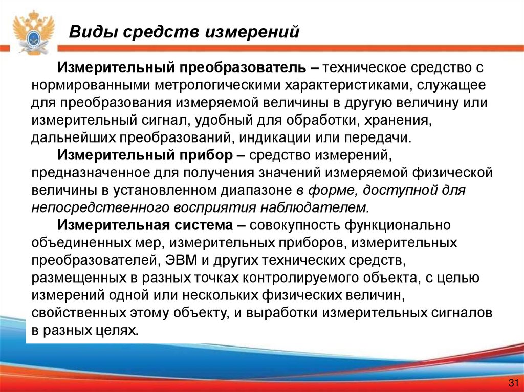 Виды средств измерений