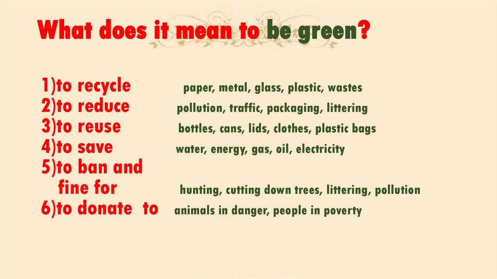 What does it mean to be green?