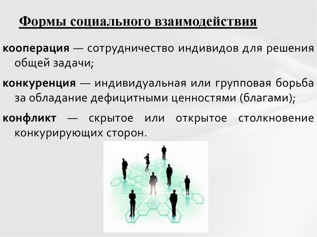Формы социального взаимодействия