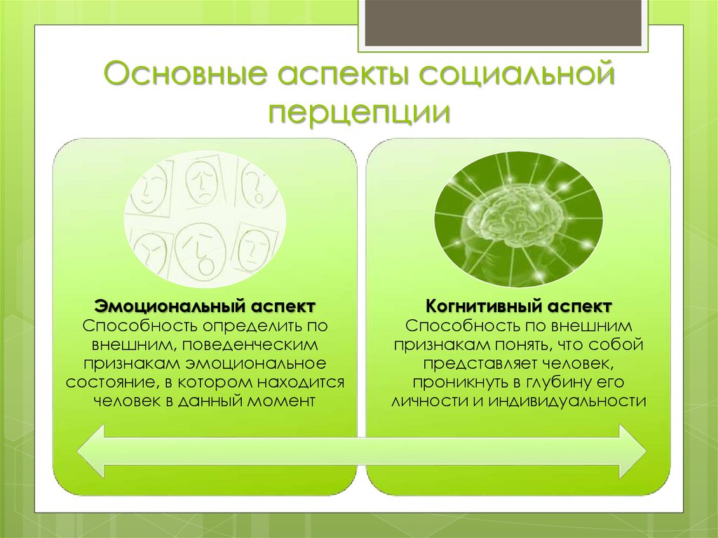 Основные аспекты социальной перцепции