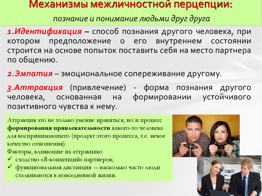 Механизмы межличностной перцепции: познание и понимание людьми друг друга