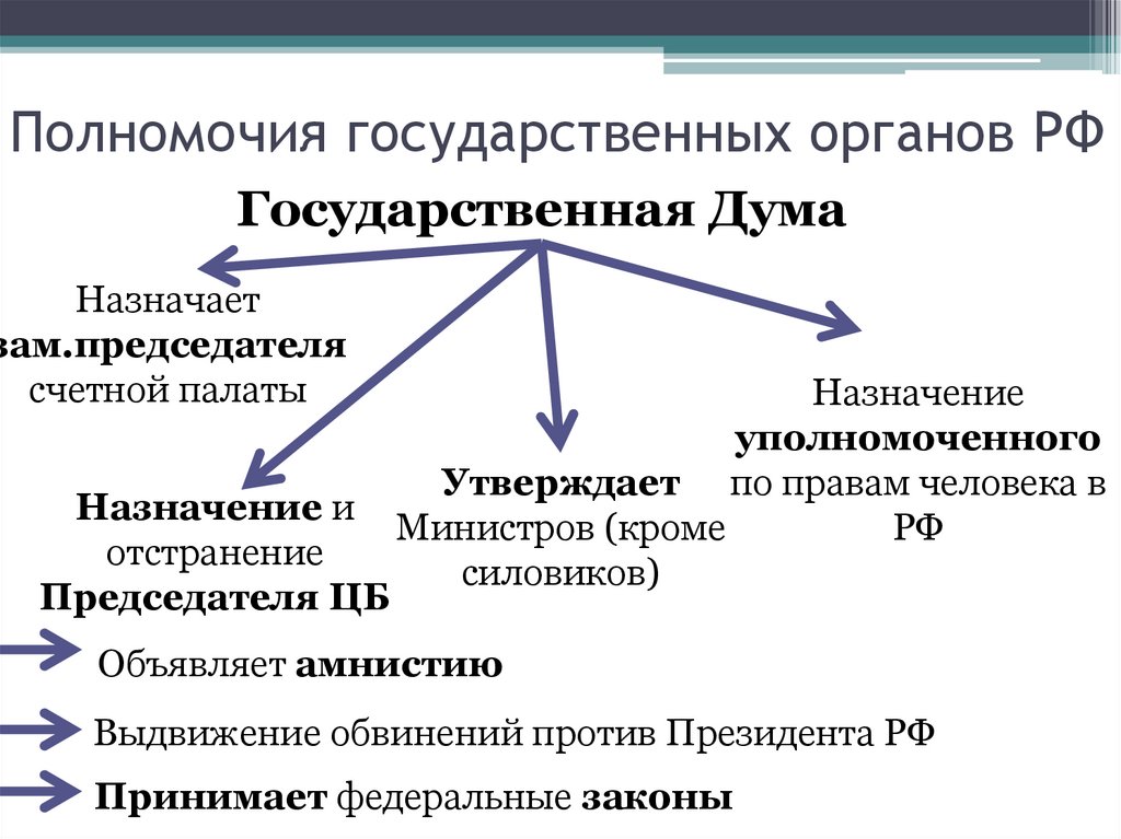 Полномочия государственных органов РФ