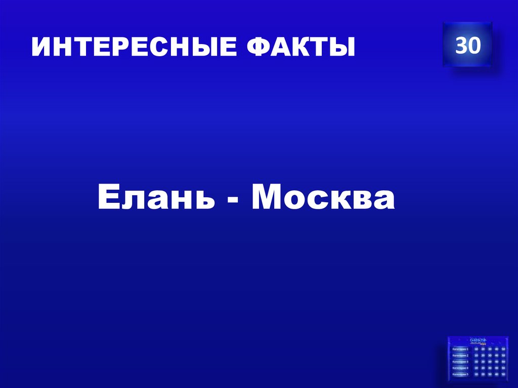 ИНТЕРЕСНЫЕ ФАКТЫ