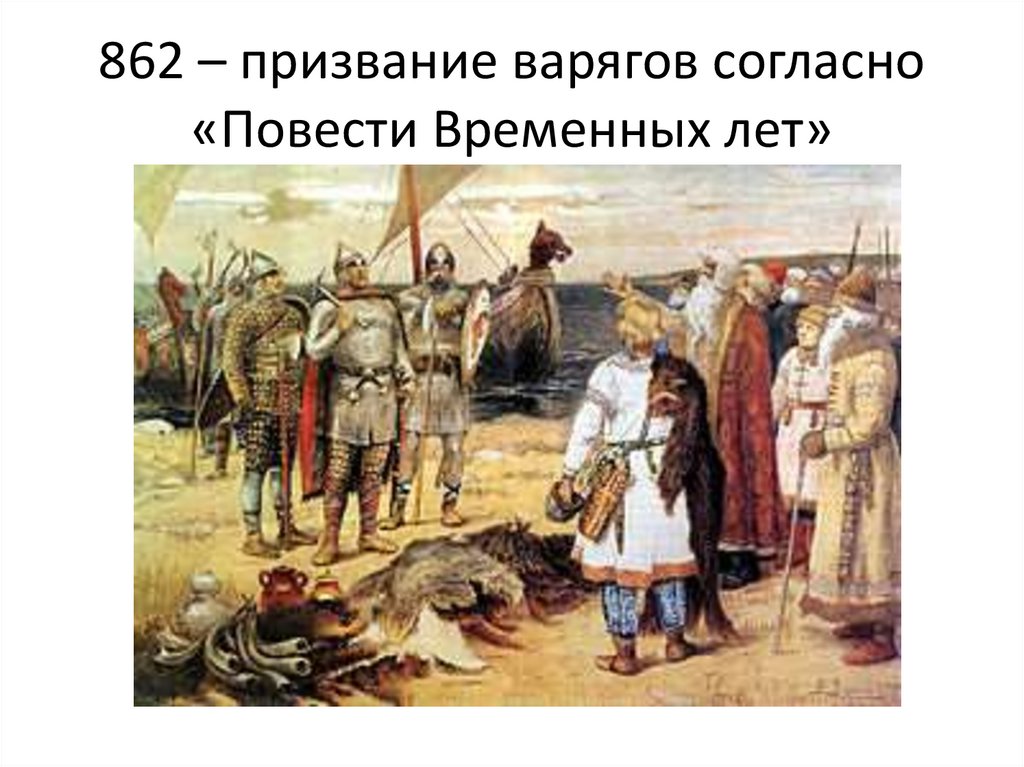 862 – призвание варягов согласно «Повести Временных лет»