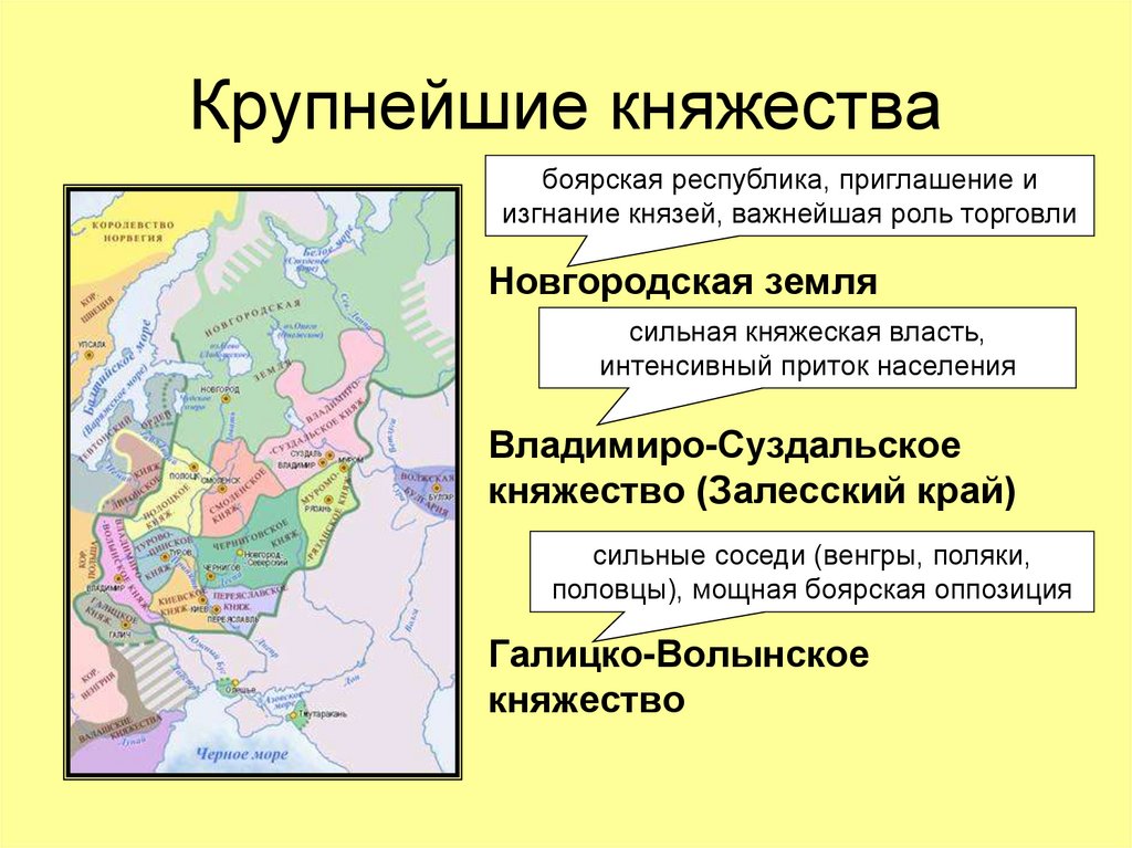Крупнейшие княжества