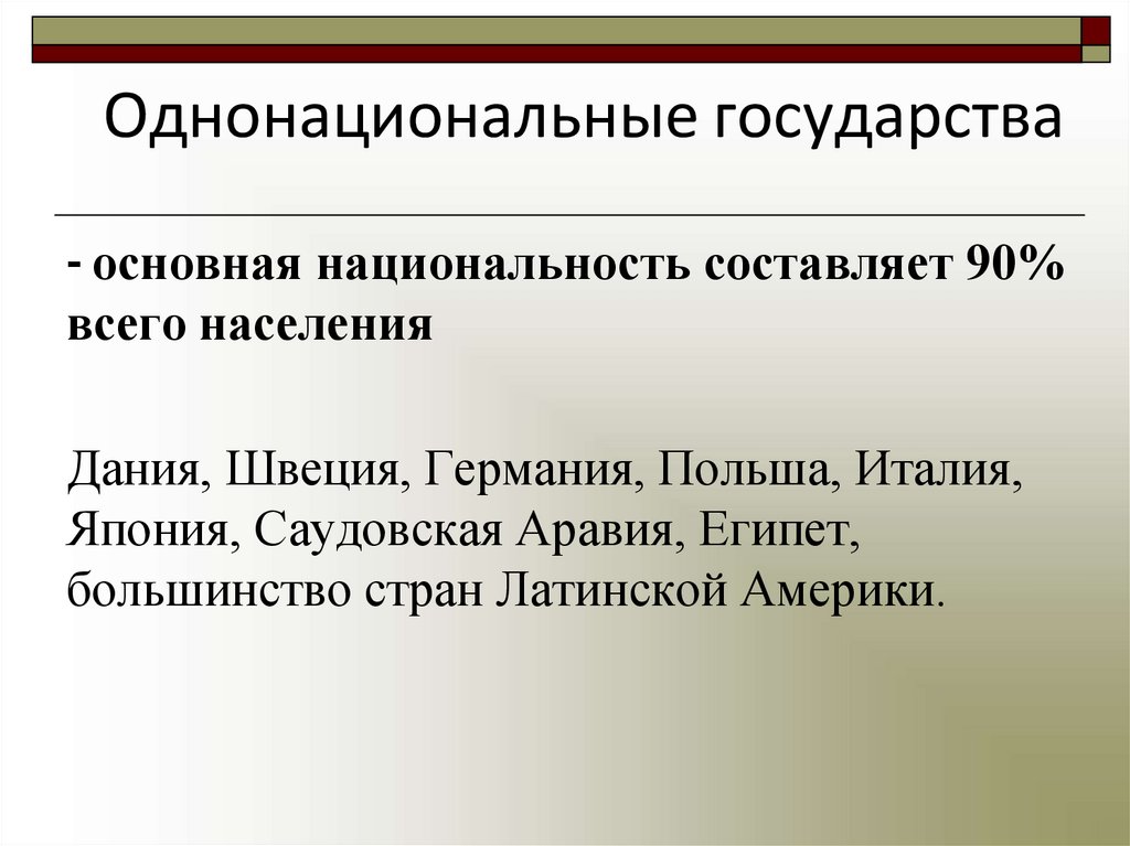 Однонациональные государства