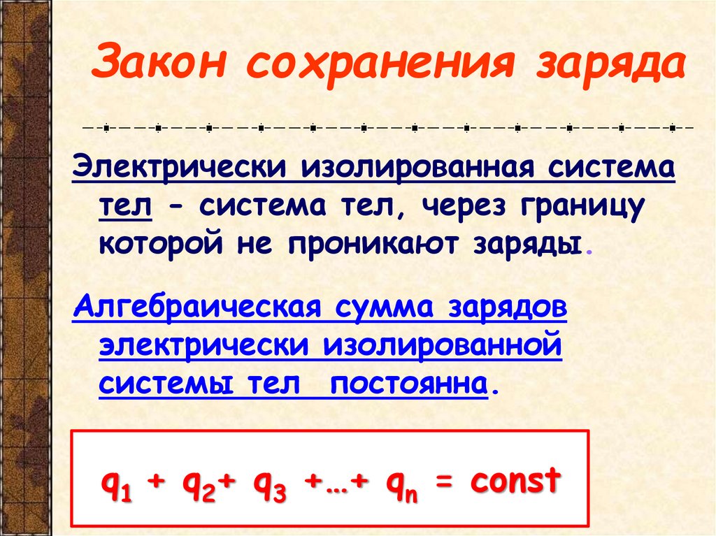 Закон сохранения заряда