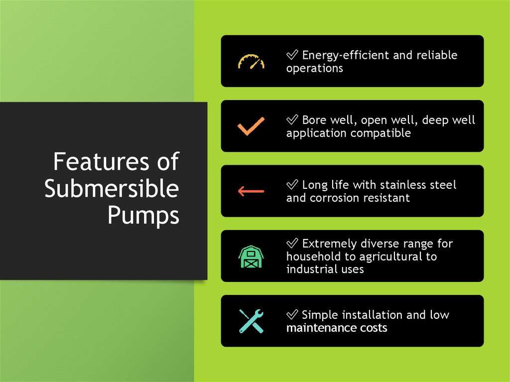 Features of Submersible Pumps