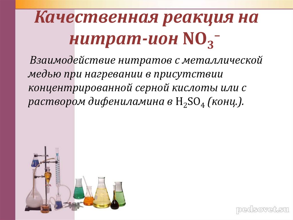 Качественная реакция на нитрат-ион NO3– 