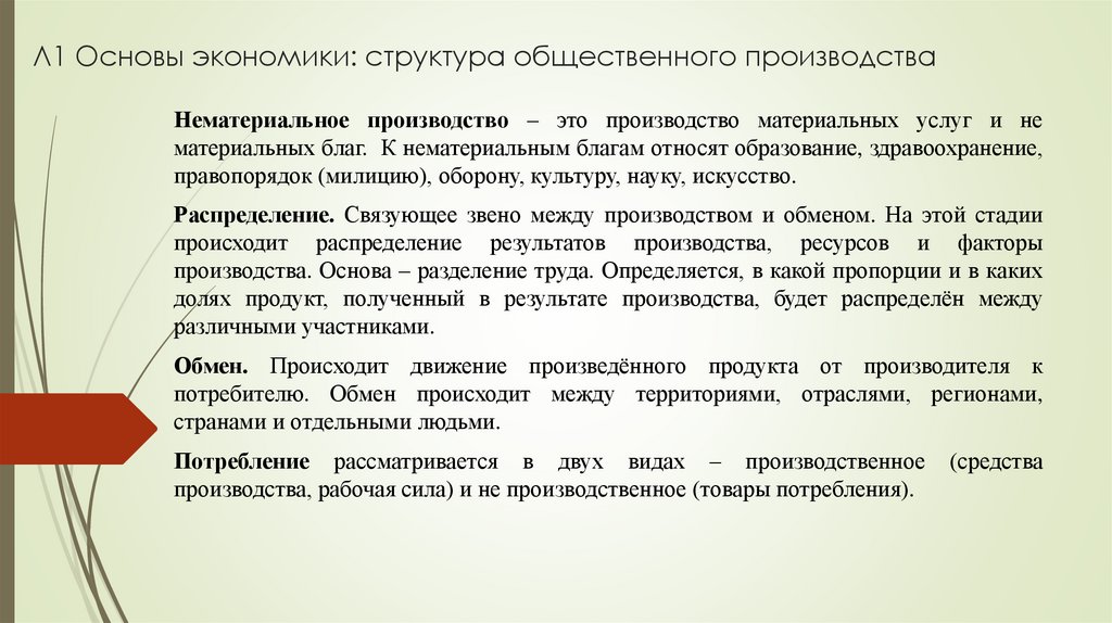 Л1 Основы экономики: структура общественного производства