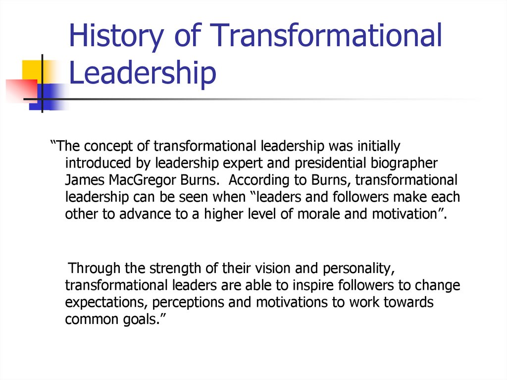 History of Transformational Leadership