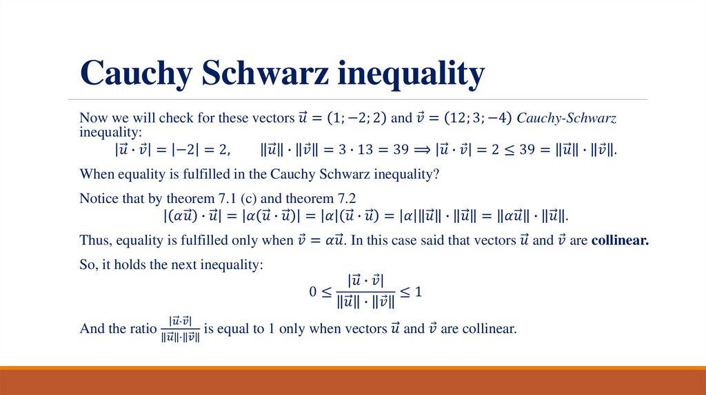 Cauchy Schwarz inequality