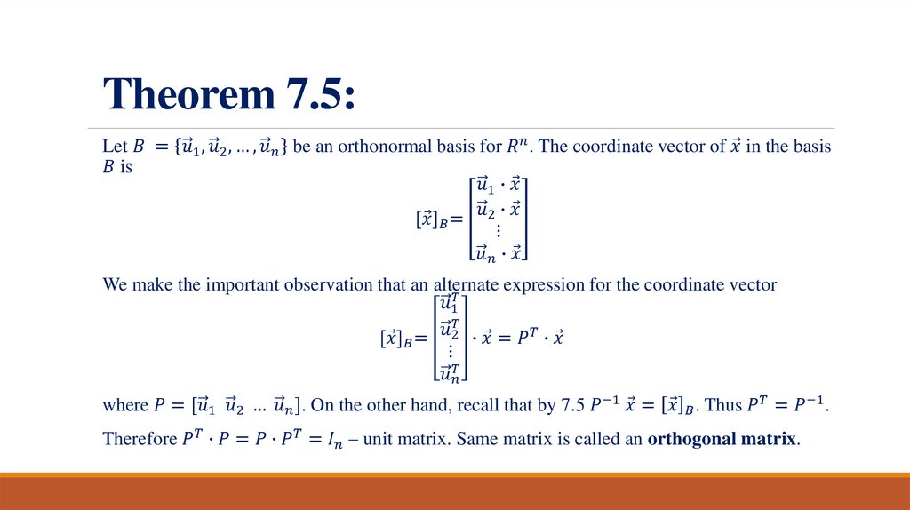 Theorem 7.5:
