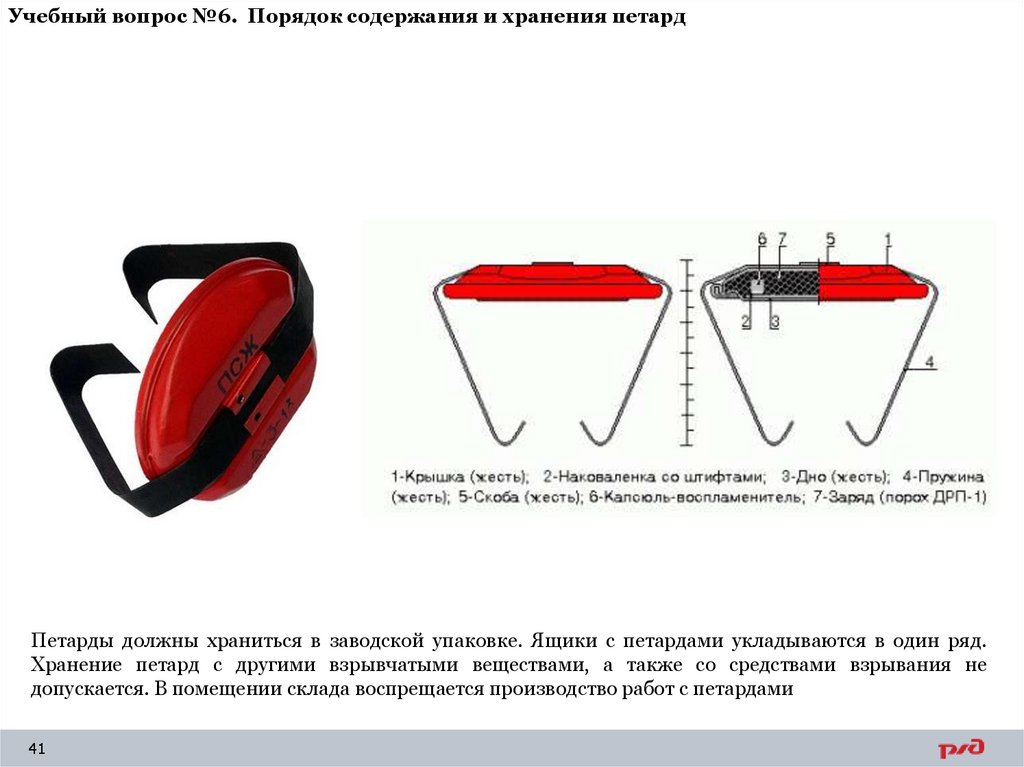 Учебный вопрос №6. Порядок содержания и хранения петард