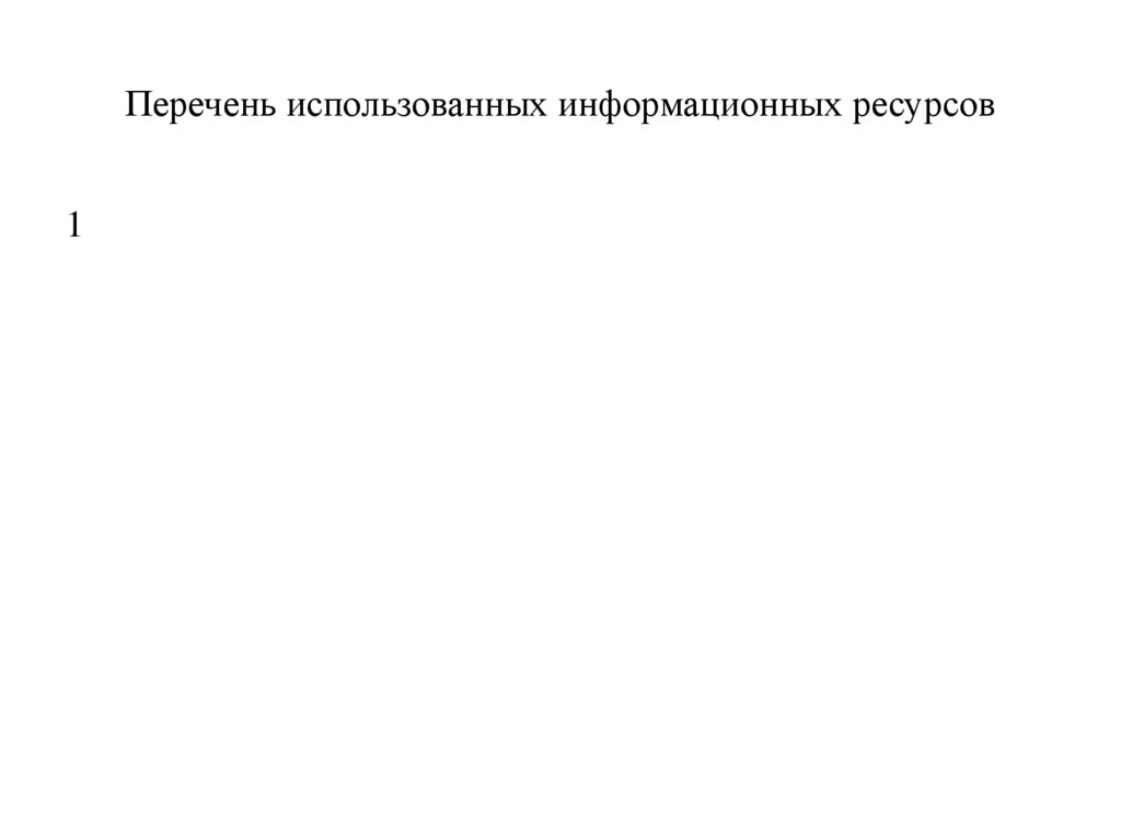 Перечень использованных информационных ресурсов
