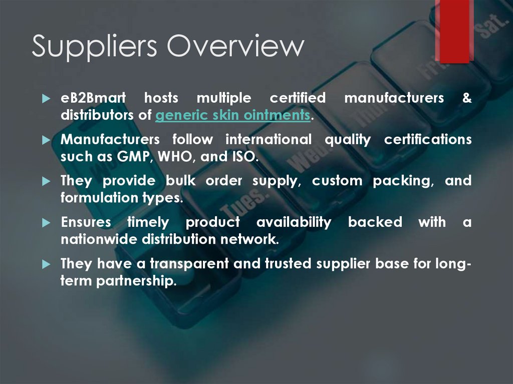 Suppliers Overview