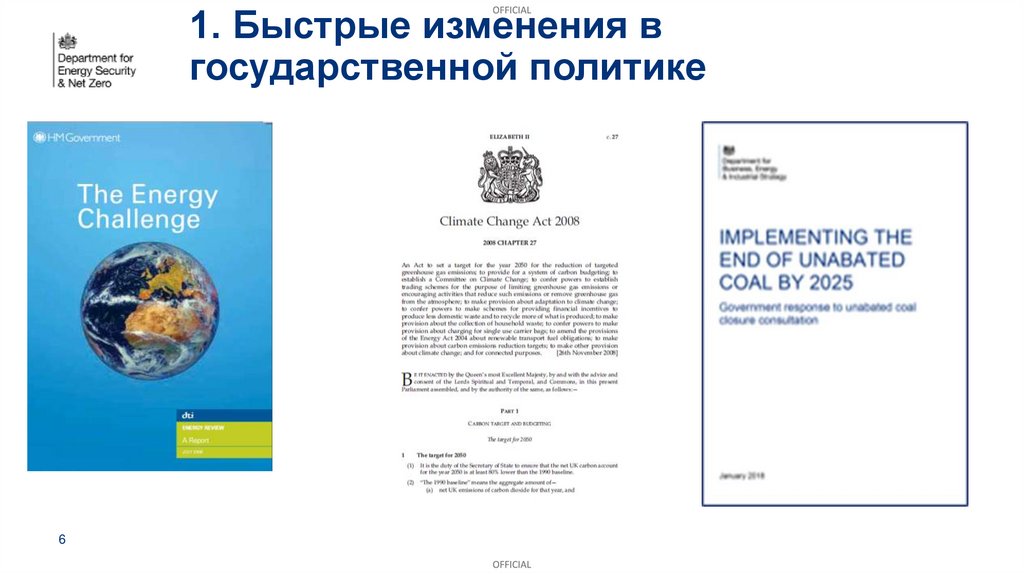 1. Быстрые изменения в государственной политике
