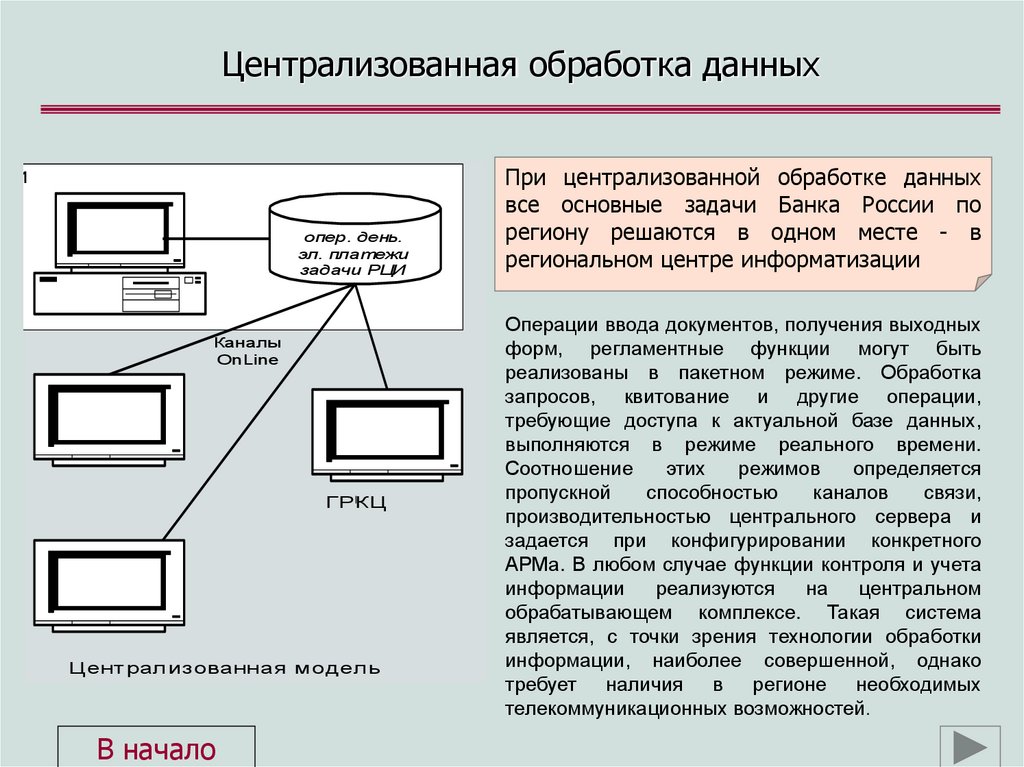 Централизованная обработка данных