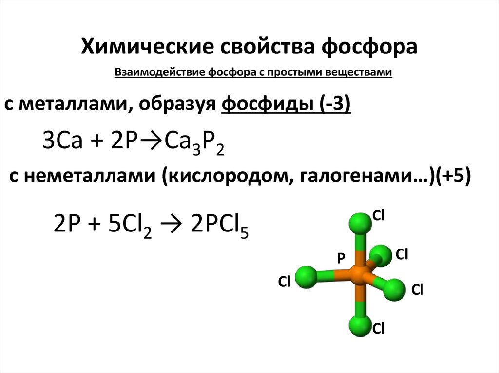 Химические свойства фосфора