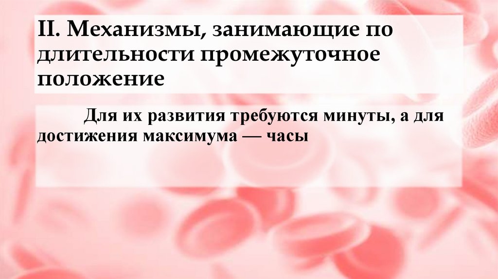 II. Механизмы, занимающие по длительности промежуточное положение