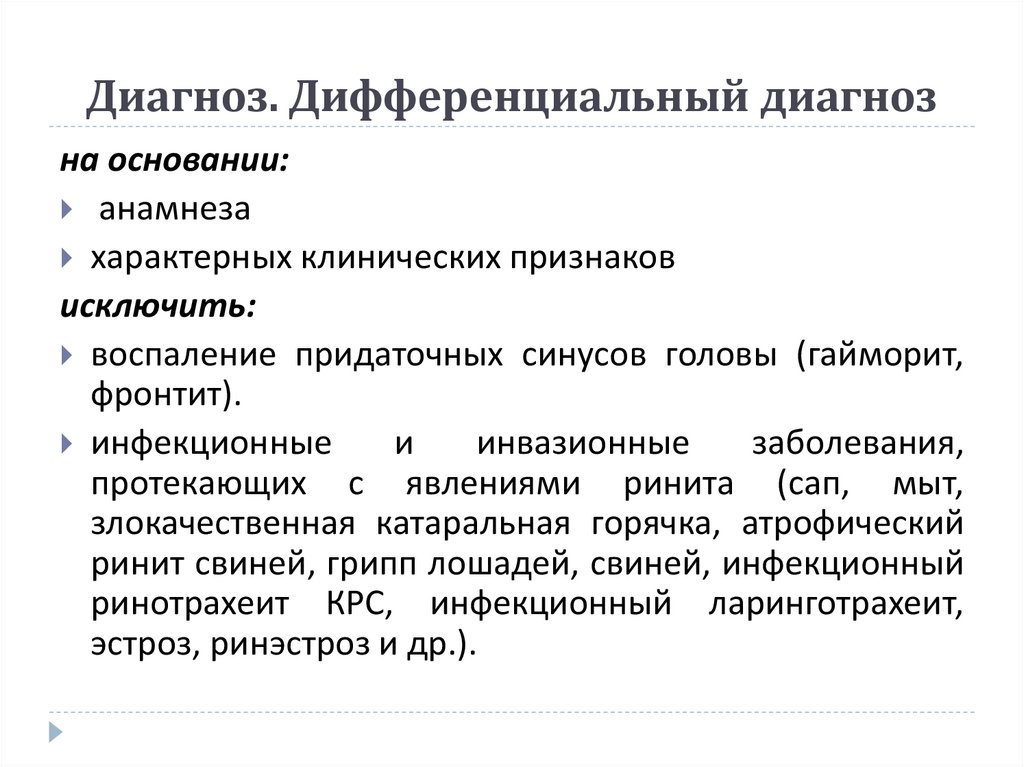 Диагноз. Дифференциальный диагноз