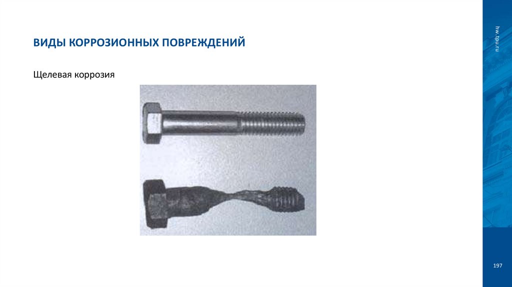 Виды коррозионных повреждений