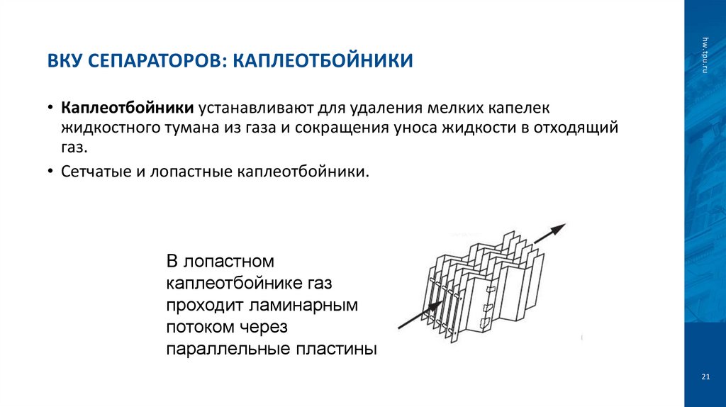 ВКУ Сепараторов: Каплеотбойники