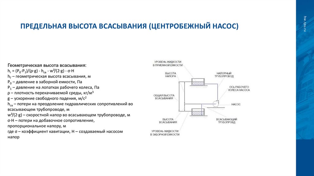 Предельная высота всасывания (центробежный насос)