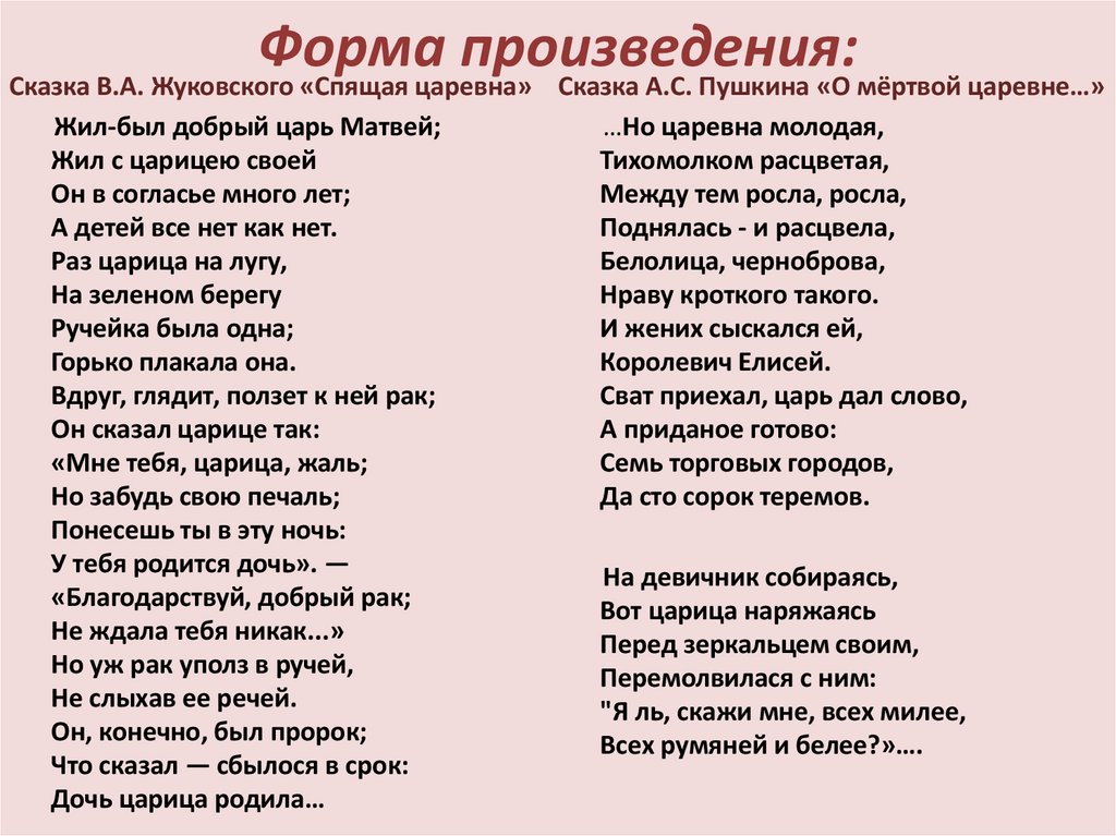 Форма произведения: